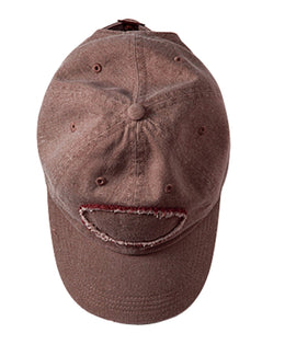 Authentic Pigment Raw Edge Patch Baseball Cap 1917 | Java - Front