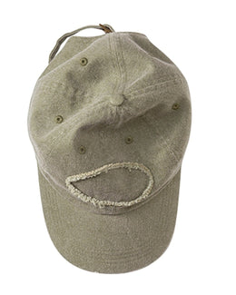 Authentic Pigment Raw Edge Patch Baseball Cap 1917 | Khaki - Front