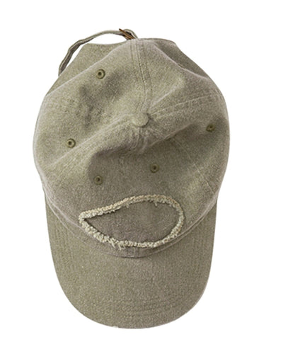 Authentic Pigment Raw Edge Patch Baseball Cap 1917 | Khaki - Front