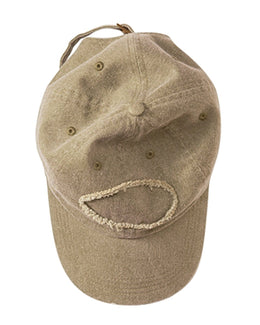 Authentic Pigment Raw Edge Patch Baseball Cap 1917 | Khaki Green - Front