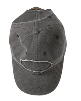 Authentic Pigment Raw Edge Patch Baseball Cap 1917 | Black - Front