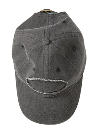 Authentic Pigment Raw Edge Patch Baseball Cap 1917 | Black - Front