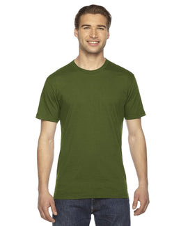 American Apparel Unisex Fine Jersey Short Sleeve T-Shirt 2001W | Olive - Front