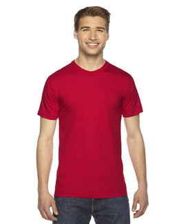 American Apparel Unisex Fine Jersey Short Sleeve T-Shirt 2001W | Red - Front