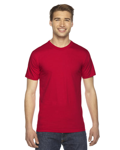 American Apparel Unisex Fine Jersey Short Sleeve T-Shirt 2001W | Red - Front