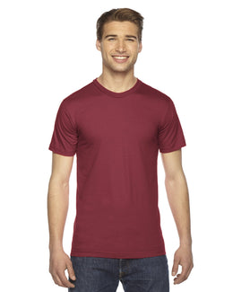 American Apparel Unisex Fine Jersey Short Sleeve T-Shirt 2001W | Cranberry - Front