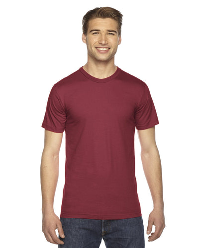American Apparel Unisex Fine Jersey Short Sleeve T-Shirt 2001W | Cranberry - Front