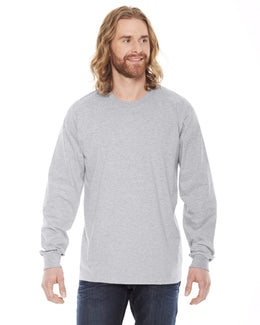 American Apparel Unisex Fine Jersey Long Sleeve T-Shirt 2007W | Heather Grey - Front