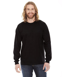 American Apparel Unisex Fine Jersey Long Sleeve T-Shirt 2007W | Black - Front