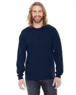American Apparel Unisex Fine Jersey Long Sleeve T-Shirt 2007W | Navy - Front