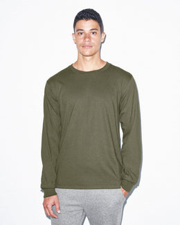 American Apparel Unisex Fine Jersey Long Sleeve T-Shirt 2007W | Lieutenant - Front