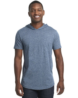 Next Level Apparel Unisex Mock Twist Short Sleeve Hoody T-Shirt 2022 | Indigo - Front