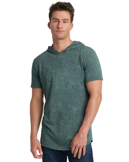 Next Level Apparel Unisex Mock Twist Short Sleeve Hoody T-Shirt 2022 | Forest Green - Front