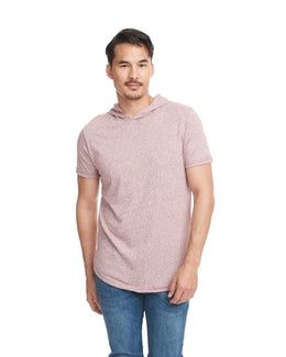 Next Level Apparel Unisex Mock Twist Short Sleeve Hoody T-Shirt 2022 | Tech Maroon - Front