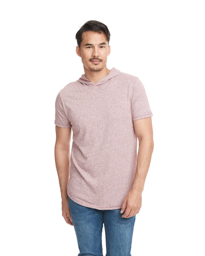 Next Level Apparel Unisex Mock Twist Short Sleeve Hoody T-Shirt 2022 | Tech Maroon - Front
