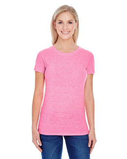 Threadfast Apparel Ladies Triblend Short Sleeve Tee 202A | Neon Pink Tribld - Front