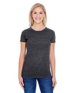 Threadfast Apparel Ladies Triblend Short Sleeve Tee 202A | Black Triblend - Front