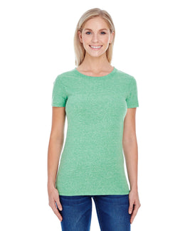 Threadfast Apparel Ladies Triblend Short Sleeve Tee 202A | Green Triblend - Front