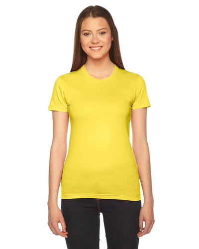 American Apparel Ladies Fine Jersey Short Sleeve T-Shirt 2102W | Sunshine - Front