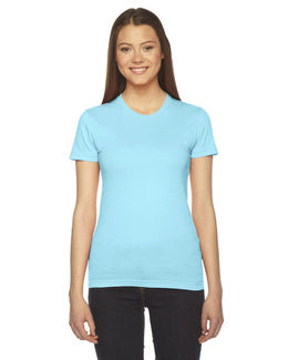 American Apparel Ladies Fine Jersey Short Sleeve T-Shirt 2102W | Aqua - Front