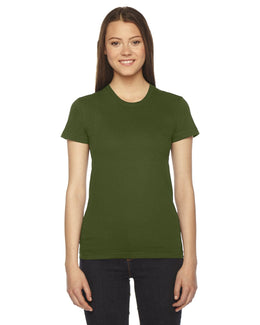 American Apparel Ladies Fine Jersey Short Sleeve T-Shirt 2102W | Olive - Front