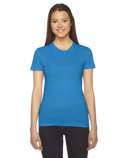 American Apparel Ladies Fine Jersey Short Sleeve T-Shirt 2102W | Teal - Front