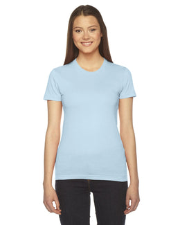 American Apparel Ladies Fine Jersey Short Sleeve T-Shirt 2102W | Light Blue - Front