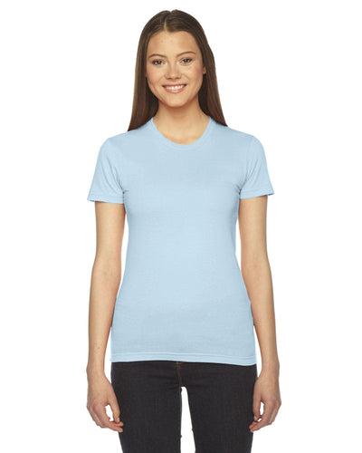 American Apparel Ladies Fine Jersey Short Sleeve T-Shirt 2102W | Light Blue - Front