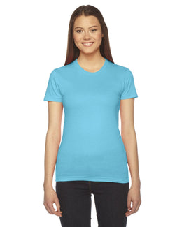 American Apparel Ladies Fine Jersey Short Sleeve T-Shirt 2102W | Turquoise - Front