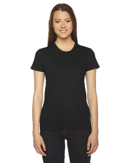 American Apparel Ladies Fine Jersey Short Sleeve T-Shirt 2102W | Black - Front