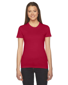 American Apparel Ladies Fine Jersey Short Sleeve T-Shirt 2102W | Red - Front