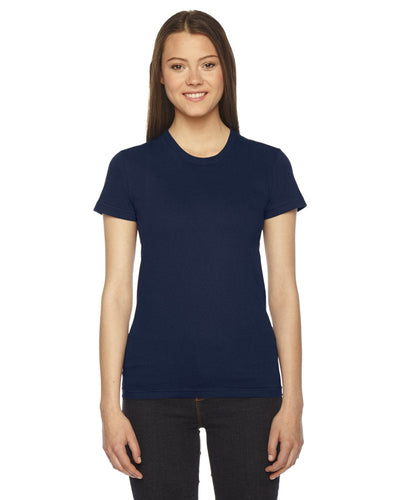 American Apparel Ladies Fine Jersey Short Sleeve T-Shirt 2102W | Navy - Front