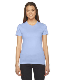 American Apparel Ladies Fine Jersey Short Sleeve T-Shirt 2102W | Baby Blue - Front