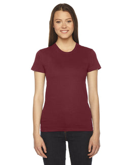 American Apparel Ladies Fine Jersey Short Sleeve T-Shirt 2102W | Cranberry - Front