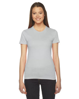 American Apparel Ladies Fine Jersey Short Sleeve T-Shirt 2102W | New Silver - Front