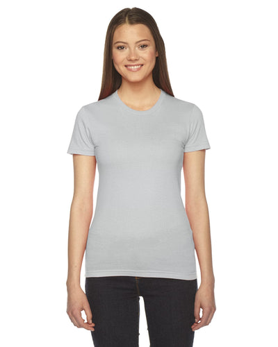American Apparel Ladies Fine Jersey Short Sleeve T-Shirt 2102W | New Silver - Front