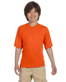 Jerzees Youth 100% Polyester Crew T-Shirt 21B | Safety Orange - Front