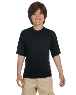 Jerzees Youth 100% Polyester Crew T-Shirt 21B | Black - Front