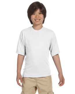 Jerzees Youth 100% Polyester Crew T-Shirt 21B | White - Front