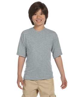 Jerzees Youth 100% Polyester Crew T-Shirt 21B | Athletic Heather - Front