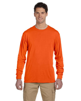 Jerzees 100% Polyester Long Sleeve T-Shirt 21ML | Safety Orange - Front