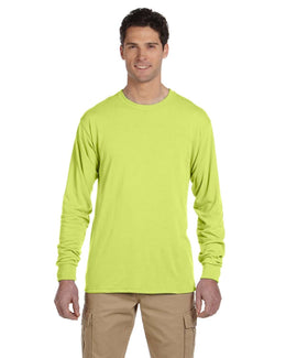 Jerzees 100% Polyester Long Sleeve T-Shirt 21ML | Safety Green - Front