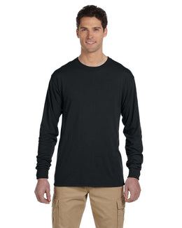 Jerzees 100% Polyester Long Sleeve T-Shirt 21ML | Black - Front
