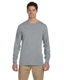 Jerzees 100% Polyester Long Sleeve T-Shirt 21ML | Athletic Heather - Front