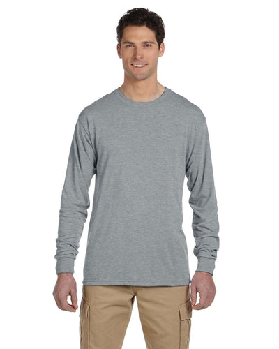 Jerzees 100% Polyester Long Sleeve T-Shirt 21ML | Athletic Heather - Front