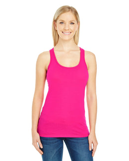 Threadfast Apparel Ladies Spandex Performance Racer Tank 220RT | Active Pink - Front