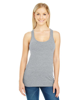 Threadfast Apparel Ladies Spandex Performance Racer Tank 220RT | Active Hthr Grey - Front