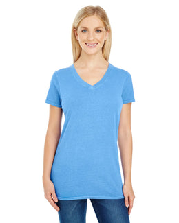 Threadfast Apparel Ladies Pigment Dye V-Neck Tee 230B | Royal - Front