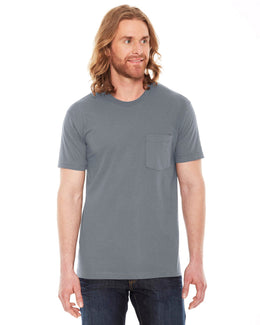 American Apparel Unisex Fine Jersey Pocket Short Sleeve T-Shirt 2406W | Asphalt - Front