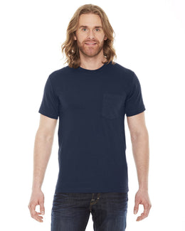 American Apparel Unisex Fine Jersey Pocket Short Sleeve T-Shirt 2406W | Navy - Front